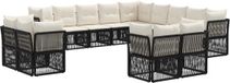 vidaXL Tuinbankenset 13 st Zwart poly rattan