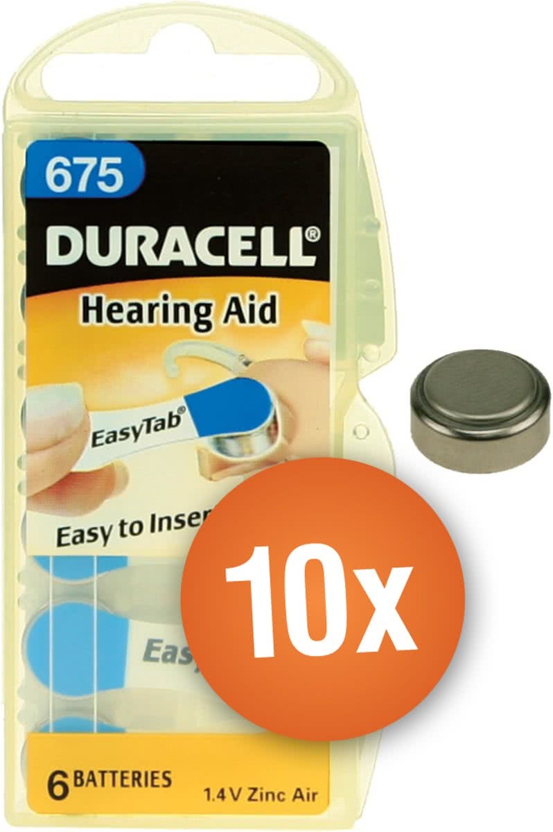 Duracell gehoorapparaat batterijen - Type 675 - 10 x 6 stuks gehoorapparaat batterijen - Type 675 - 10 x 6 stuks