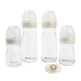 Bebeconfort Physio Air Care Glass Bottle Kit, Babyflessen Set Glas Anti-Colic, Essentials voor Pasgeborenen, 0+ Maanden, Inclusief Flesvoeding, Fysiologisch Gevormde Fopspeen en Siliconen Spenen