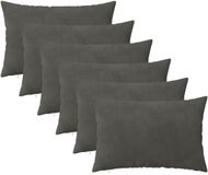 vidaXL Kussensloop 6 pcs HEERLEN Donkergrijs 50 x 75 cm Fluweel