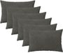 vidaXL Kussensloop 6 pcs HEERLEN Donkergrijs 50 x 75 cm Fluweel