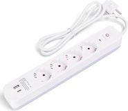 BES LED Stekkerdoos met USB - 4 Stopcontacten - 1 USB-A - 1 USB-C - 1.5 Meter - Wit