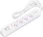 BES LED Stekkerdoos met USB - 4 Stopcontacten - 1 USB-A - 1 USB-C - 1.5 Meter - Wit