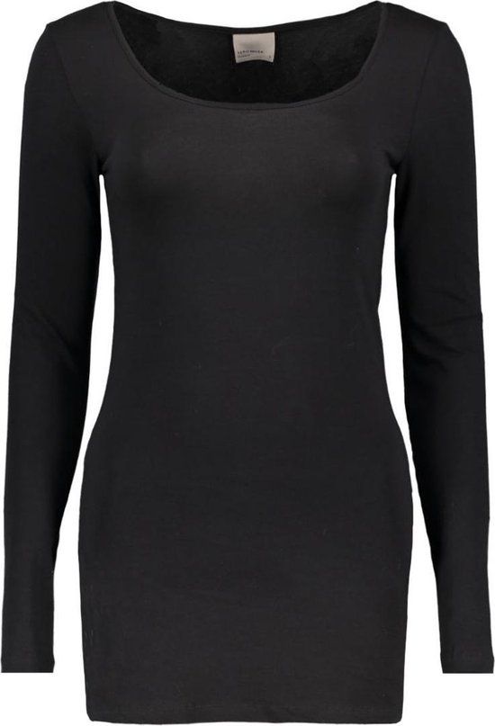 Vero Moda T-shirt Vmmaxi My Ls Soft Long U-neck Noos 10152908 Zwart Dames XS