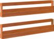 vidaXL Schoenenrekken 2 st 110x8,5x23,5 cm massief grenenhout wasbruin