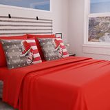 PETTI Artigiani Italiani - Beddengoedset voor Frans bed, bedlaken voor schoenen 1, beddengoed voor tweepersoonsbed, opdruk alleen op kussenslopen, gemaakt in Italië.
