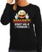 Bellatio Decorations Funny emoticon sweater Bedankt geniet van je pensioen zwart voor dames - Fun / cadeau trui XL