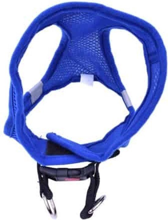 Harnass polyster zacht maat L 41- 43 cm Rood -Zwart of Blauw Blauw