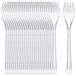 Excellent Houseware | Fourchettes en plastique 25 pcs - 17,5 cm - Réutilisables - Transparents - Lavable au lave-vaisselle