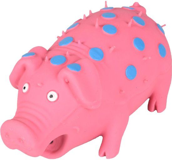 FLAMINGO Hondenspeelgoed Latex Varken Stip - 10cm