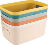 Panier de rangement sans marque 6 pièces boîtes de rangement en plastique multicolore 24 x 16 x 9 cm