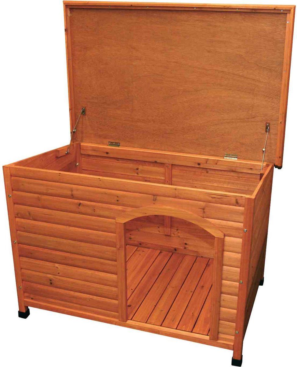 TRIXIE - natura hondenhok - classic met plat dak - bruin - 85x58x60 cm
