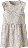 NAME IT Robe Fille Nmfhaile Cap Sl Dress Blanc Fleuri Coton/Modal Manches Courtes Taille 98