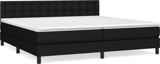 vidaXL Boxspring met matras stof zwart 200x200 cm