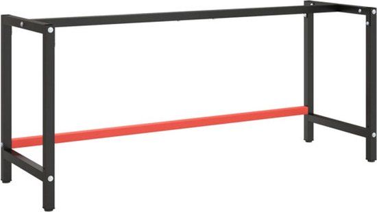 vidaXL Werkbankframe 180x57x79 cm metaal matzwart en matrood