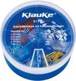 Klauke ST3B Assortiment adereindhulzen 0.25 mm², 0.34 mm², 0.5 mm², 0.75 mm², 1 mm² Deels geïsoleerd Lichtblauw, Wit, Geel, Oranje, Turquoise 150 onderdelen
