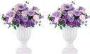 Unyqoos® Pot de fleurs décorative en plastique PP, set de 2, 35,5 cm de haut, blanc