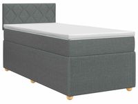 vidaXL Boxspringbed met matras, donkergrijs, 100 x 200 cm, stof