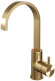 Brauer Gold Edition Hoge Opbouw Wastafelmengkraan met Draaibare Platte Uitloop Model B Goud Geborsteld PVD