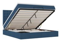 VidaXL Ottoman Bed with Mattress and LEDs 140x190cm Fabric Blue