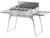 BBQ-Toro grill à charbon avec tournebroche électrique, acier inoxydable, pliable, grill de camping avec sac de transport et 7 brochettes