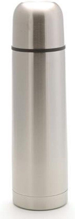 Mato Thermosfles Classico Rvs 1 Liter Zilver - Met Handgreep - Dubbelwandig - Zilver