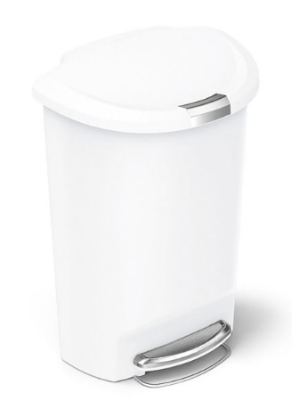 Vepa Bins Simplehuman halfronde pedaalemmer - 50 liter - wit