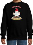 Bellatio Decorations Kersttrui/Sweater voor Kinderen - Kado Gnoom - Zwart - 110/116