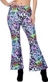 Wilbers Hippiebroek Panter Paars - Dames - Volwassen - Foute Party - Carnaval - Hippie - Maat 38/40