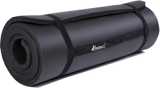 somult Yoga mat zwart, 190x100x1,5 cm dik, fitnessmat, pilates, aerobics