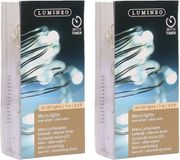 Merkloos Lumineo draadverlichting - 2x - 20 led lampjes - helder wit - 95 cm - lichtdraad - kerstverlichting