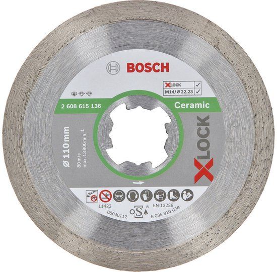 Bosch Accessoires Bosch Accessories 2608615136 Bosch Diamanten doorslijpschijf Diameter 110 mm 1 stuk(s)
