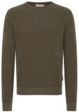 Casual Friday Trui Benson 0225 Zwarte Olijf Katoen Lange Mouw Ronde Hals Maat L