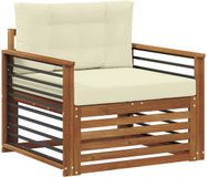 vidaXL Buitensofa Massief Acaciahout en Polyester Natuurlijk en Crème