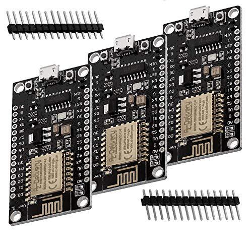 AZ Delivery 3 x NodeMCU Lolin V3 Module ESP8266 ESP-12E WIFI Development Board ongesoldeerd compatibel met Arduino Inclusief E-Book!