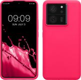 kwmobile telefoonhoesje geschikt voor Xiaomi 13T / 13T Pro - Hoesje met siliconen coating - Smartphone case in neon roze