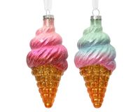 Decoris Ornament glas d6h12 cm a2 kerst