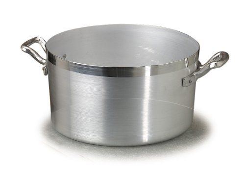 Pentole Agnelli Hoge braadpan van aluminium BLTF, met 2 handgrepen van roestvrij staal, zilver, 4,5 liter