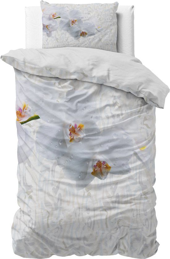 Sleeptime Orchid Dekbedovertrek - Eenpersoons - 140x220 cm - Wit