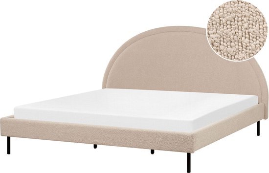 MARGUT - Bed - Beige - 180 x 200 cm - Boucl&#233;