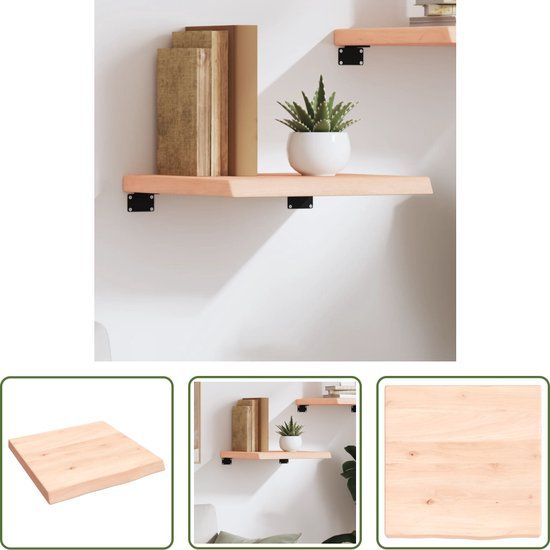 vidaXL Wandschap Massief Eikenhout - 40x40 cm - Onbehandeld