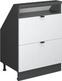 Vicco R-Line Keukenkast voor schuine wand – 60 cm met 2 laden Witte golf