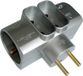 Anders Zenitech Stekkerdoos met 4 zijstopcontacten voor flatscreen-tv, viervoudig, 2 x 16 A + 2 x 6 A, chroom