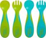 Vital Baby - bestekset Fizz - baby lepeltje en baby vork - groen blauw - jongen - BPA vrij - vanaf 6 maanden - set van 4 stuks