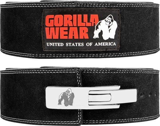 Gorilla Wear 4 Inch Leren Lever Lifing Belt - Zwart - L/XL