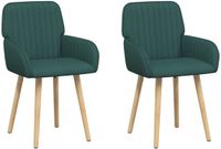 vidaXL Eetstoelen 2 stuks Stof Donkergroen 56,5 x 50 x 87,5 cm