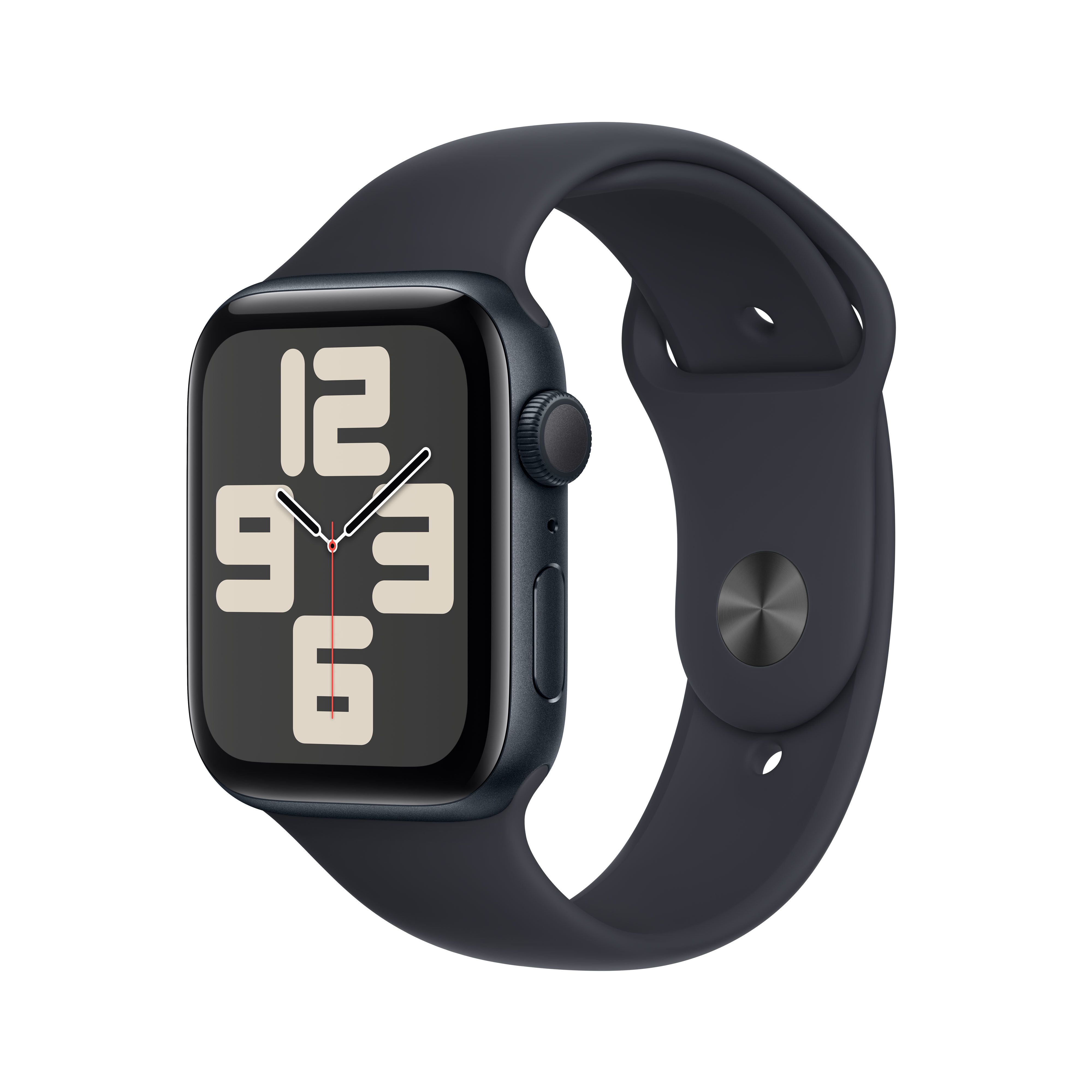 Apple Watch SE (2023) 44mm - Black Aluminum Case with Black Sport Band - S/M