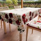 PETTI Artigiani Italiani Tafelkleed Vlekbestendig Rechthoekig 140x300 cm 14 Personen Afwasbaar Keukentafelkleed Microvezel Design Floral 07 Bloemen Bordeaux 100% Made in Italy