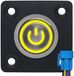 ProRide Interrupteur à pression en métal Panneau encastrable 12V ON-OFF - 22mm - avec câble de connexion - 12V/24V - Indicateur LED Jaune