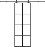 vidaXL Schuifdeur met beslag 76x205 cm ESG-glas en aluminium